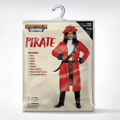 Mens Pirate Captain Costume Set for Adult Halloween Dress Up Party