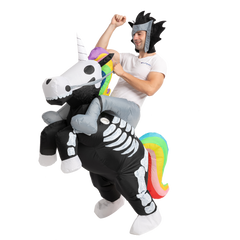 Skeleton Unicorn Ride-On Inflatable Costume - Adult