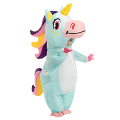 Inflatable Blue Rainbow Unicorn Costume
