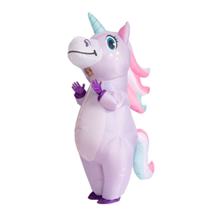 Inflatable Purple Rainbow Unicorn Costume