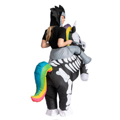 Skeleton Unicorn Ride-On Inflatable Costume - Adult