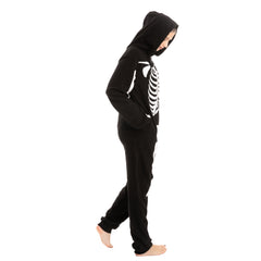 Skeleton Plush Pajamas Onesie - Adult
