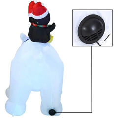 6.5ft Wide Animated Polar Bear Christmas Inflatable