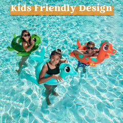 SLOOSH - Dinosaur & Sea Turtle & Dolphin Pool Rings, 3 Packs