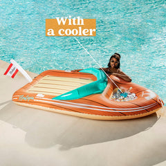 SLOOSH - Inflatable Boat Pool Float with Reinforced Cooler