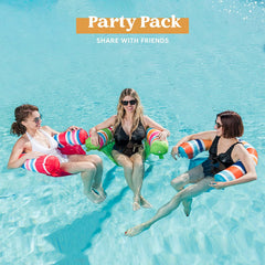 SLOOSH - Stripes Inflatable Pool Noodle Chair, 3 Pack
