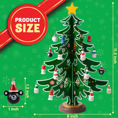 Christmas Advent Calendar Tabletop Wooden Christmas Tree and 24 Ornaments