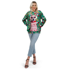 Unisex Ugly Sweatshirt, LED Light Up Reindeer Puppy Christmas Sweater