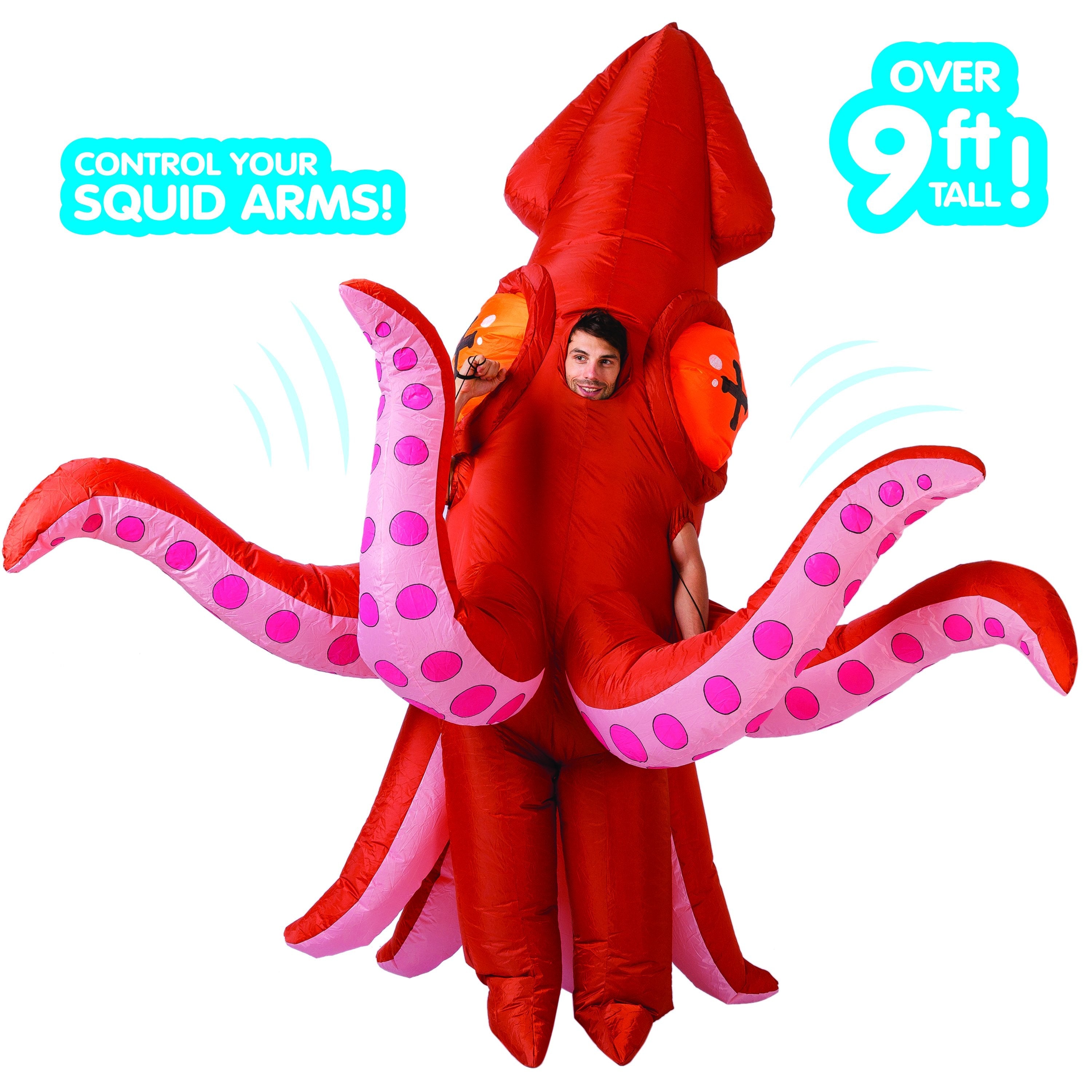 Inflatable Costume Full Body Squid Air Blow-up Deluxe Halloween Costume - Adult Size - Spooktacular Creations