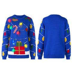 Womens LED Light Up String Light Ugly Christmas Sweater