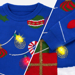 Womens LED Light Up String Light Ugly Christmas Sweater
