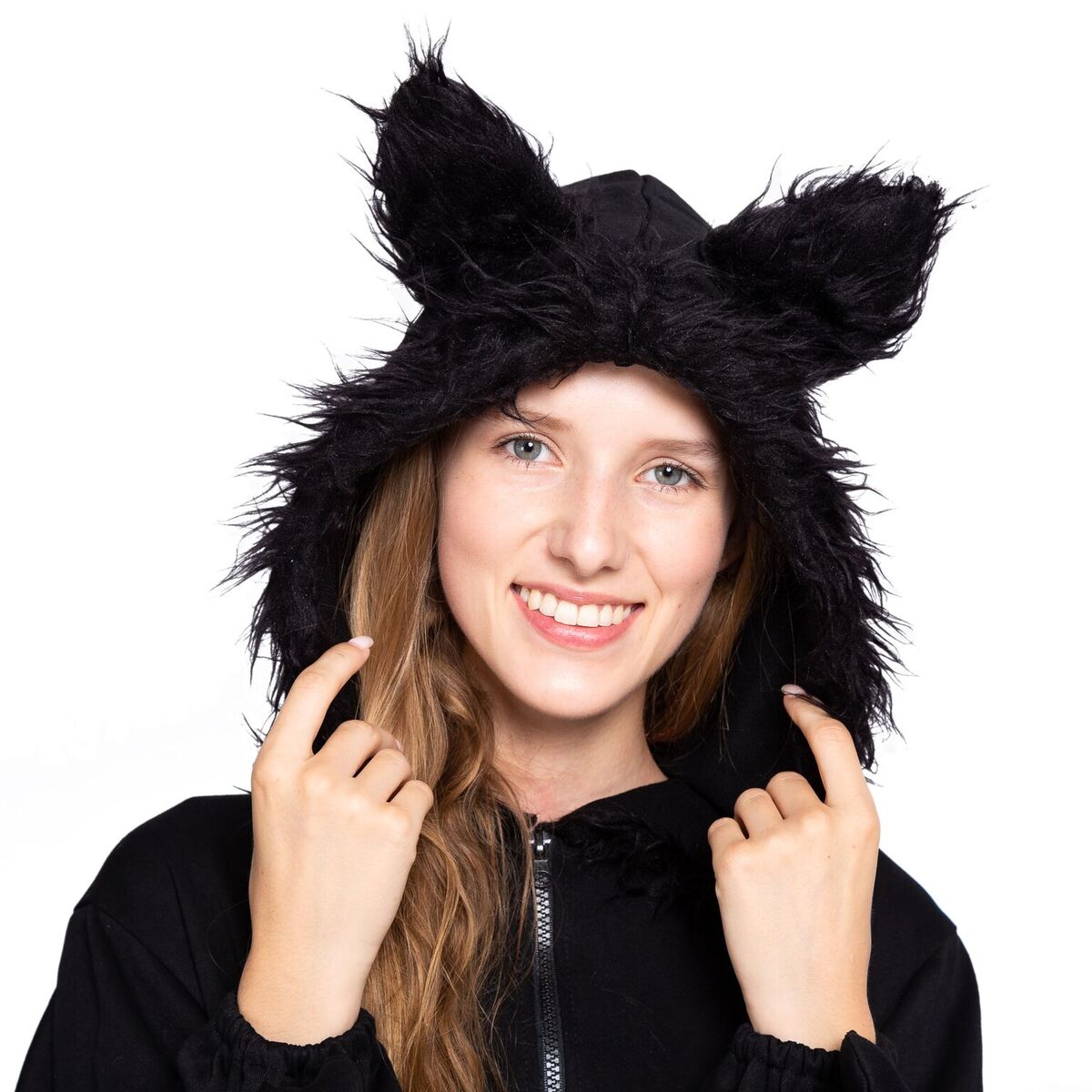 Woman’s Black Bat Zip Hoodie Halloween Costume - Spooktacular Creations