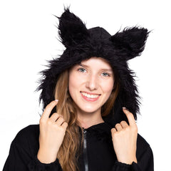 Woman’s Black Bat Zip Hoodie Halloween Costume - Spooktacular Creations
