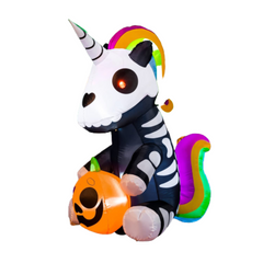 5ft Tall Sitting Skeleton Unicorn Inflatable