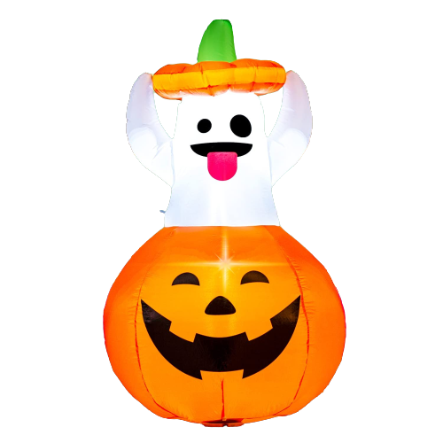 5ft Tall Halloween Ghost in Pumpkin Inflatable