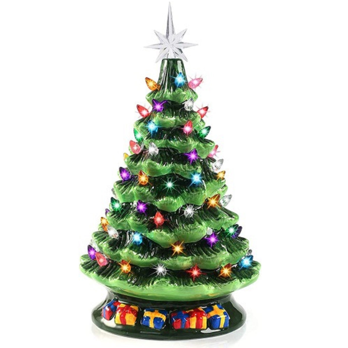 15" Tabletop Prelit Ceramic Christmas Tree