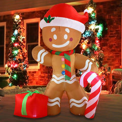 8ft Tall Gingerbread Man Christmas Inflatable