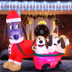 5ft Tall Christmas Puppy Inflatable
