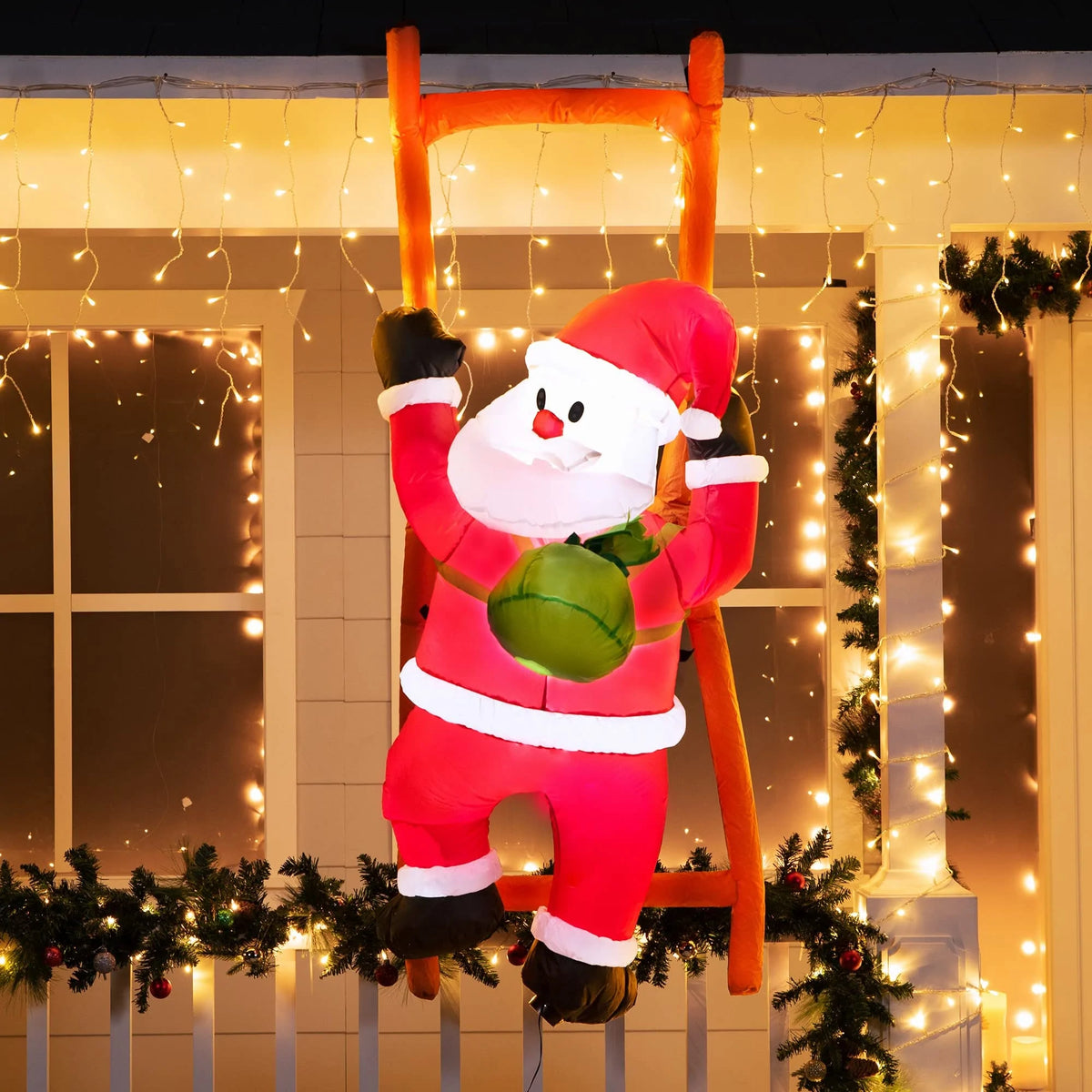6ft Tall Climbing Santa with Build-in LEDs