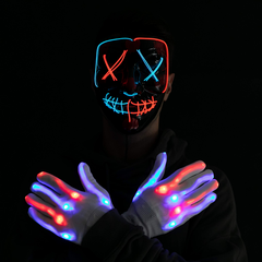 Halloween Led Mask Light Up With Gloves (blue&red)