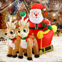 6ft Tall Santa Claus on Sleigh Inflatable
