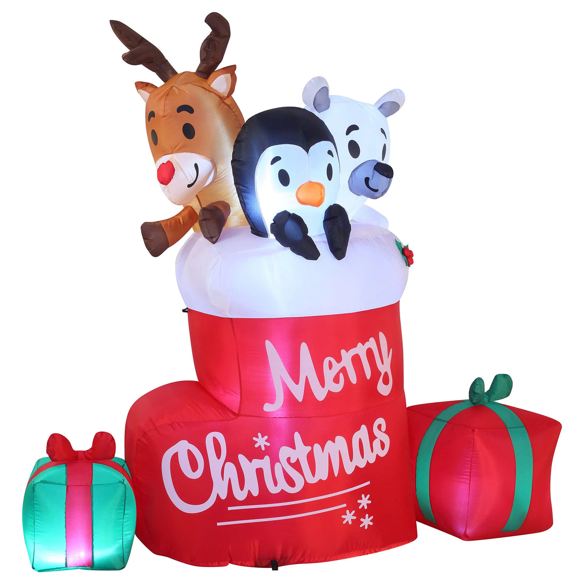 6ft Tall Merry Christmas Socks