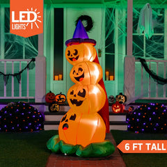 6ft Large Halloween Stacked Pumpkins Inflatable