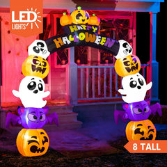 8ft Tall Stack Character Pumpkin Archway Inflatable