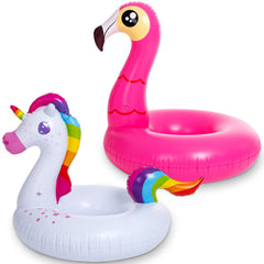 Sloosh - 39in Unicorn And Flamingo Pool Float Bundle, 2 Pcs