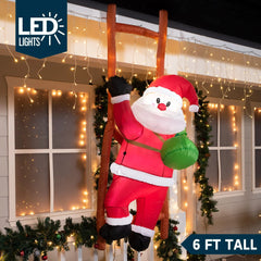 6ft Tall Climbing Santa with Build-in LEDs