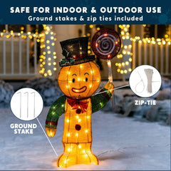 3ft LED Yard Light - Tinsel Gingerbread Man