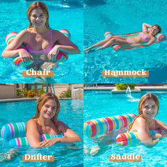 SLOOSH - Inflatable Pool Stripes Hammock, 3 Pieces