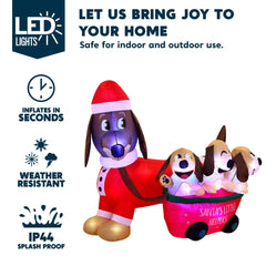 5ft Tall Christmas Puppy Inflatable
