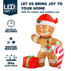 8ft Tall Gingerbread Man Christmas Inflatable
