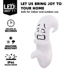 4ft Tall Scared Cute Ghost Hugging Tree Halloween Inflatable