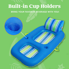 SLOOSH - Luxury Blue Pool Recliner, Stripe