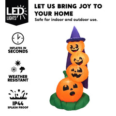 6ft Large Halloween Stacked Pumpkins Inflatable