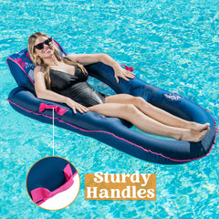 SLOOSH - Luxury Fabric Cover Pool Lounger, Deep Blue
