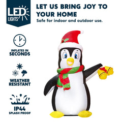 5ft Tall Holiday Penguin Christmas Inflatable