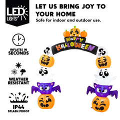 8ft Tall Stack Character Pumpkin Archway Inflatable