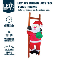 6ft Tall Climbing Santa with Build-in LEDs
