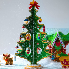2025 Advent Calendar with a Tabletop Wooden Christmas Tree
