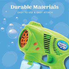 7in Bubble Gun Blower with 2 Bottles of 5 oz. Bubble Refill Solution, 2 Pcs