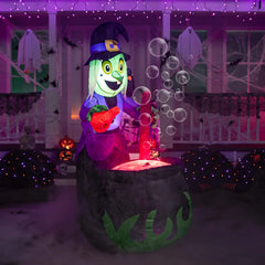 6ft Tall Witch Pot with Bubbling Potion Halloween Inflatable