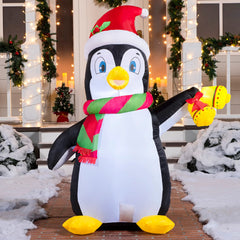 5ft Tall Holiday Penguin Christmas Inflatable