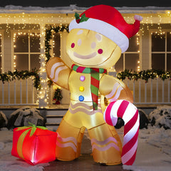 8ft Tall Gingerbread Man Christmas Inflatable