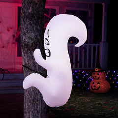 4ft Tall Scared Cute Ghost Hugging Tree Halloween Inflatable