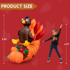 Large Thanksgiving Gobbles the Turkey (6 ft)