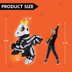 5ft Cute Skeleton Dragon