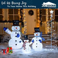 3Pcs LED Yard Lights Collapsible Snowman